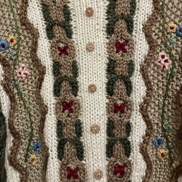 Vintage No Boundaries Knit Sweater Bows Floral Small - Picture 4 of 7
